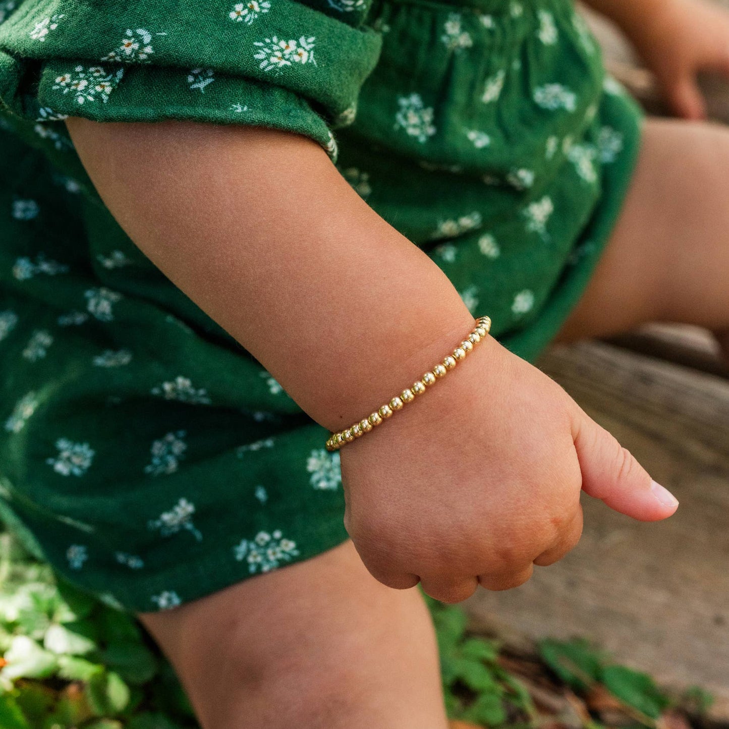 14K Gold-Plated SterlingSilver Baby or Girls Beaded Bracelet
