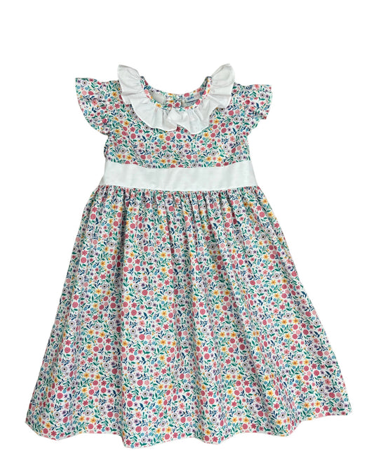 Sash Waist Floral Dress