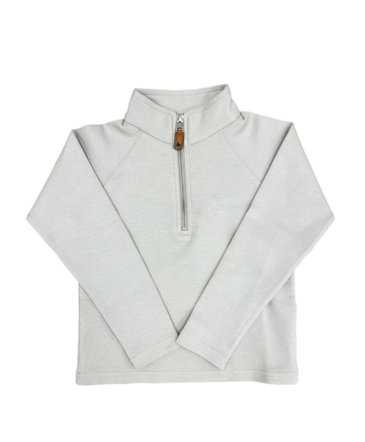 Perf Zip Pullover-Gray