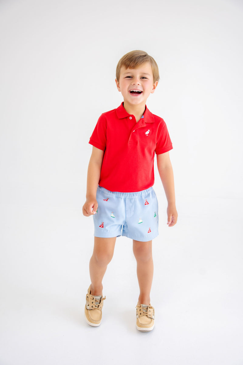 Beale Street Blue with Sailboats Critter Sheffield Shorts