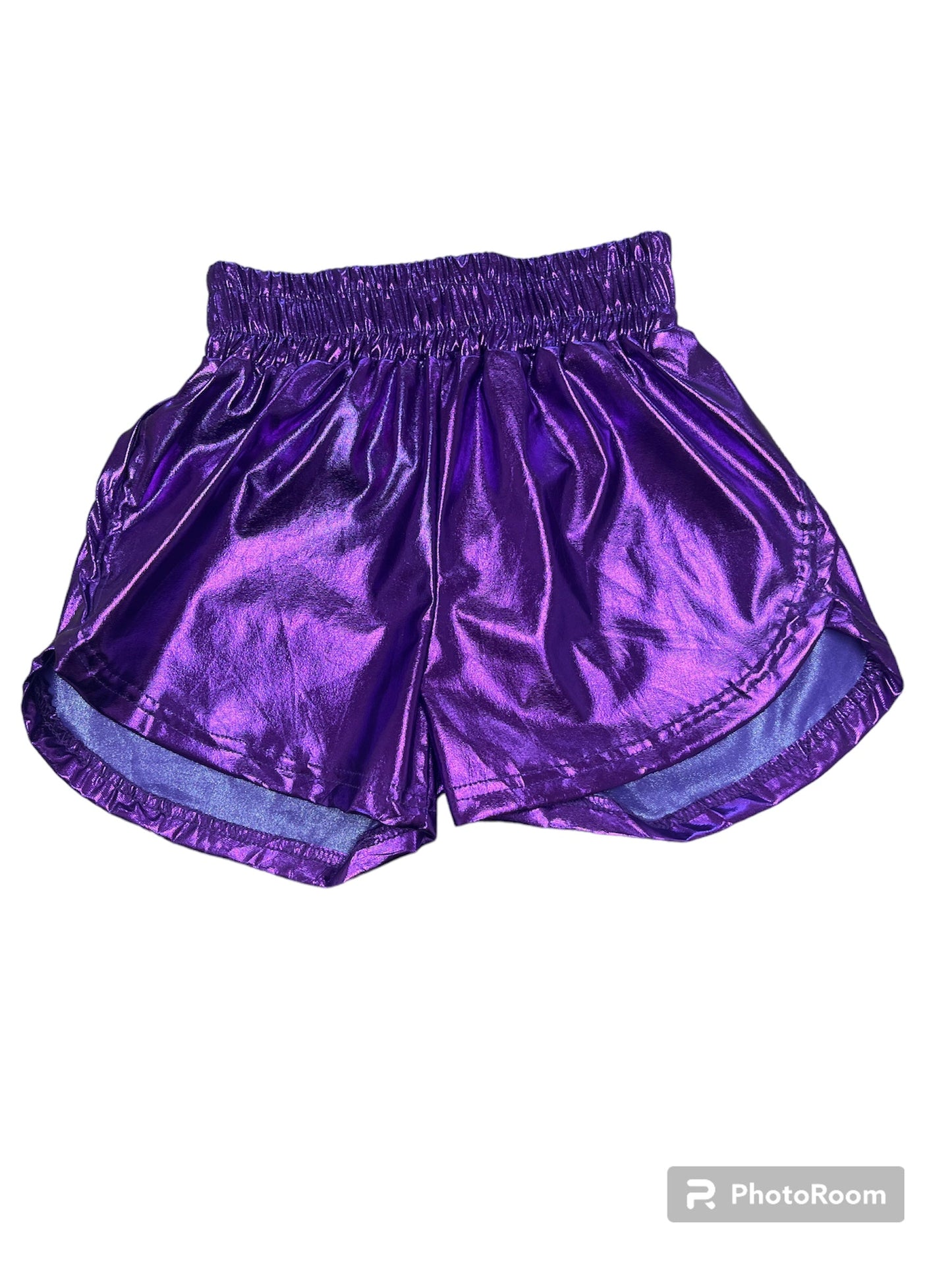 Purple Metallic Shorts