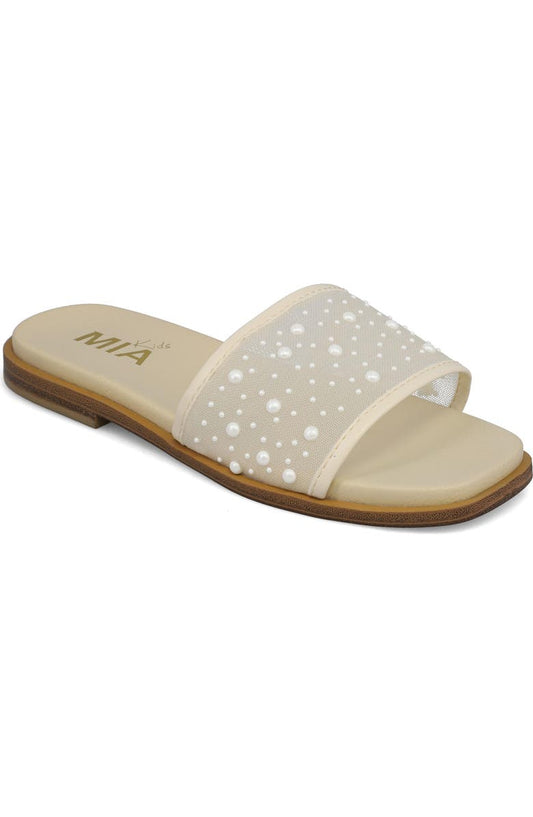 Bone/Pearl Jhanna Slide Sandal | MIA Kids