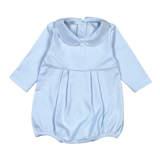 Solid Blue Pima Long Sleeve Bubble