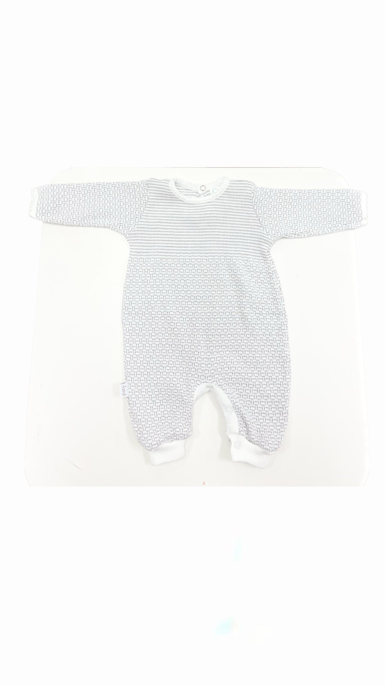 Long Sleeve Romper W/ Key Hole Back GREY
