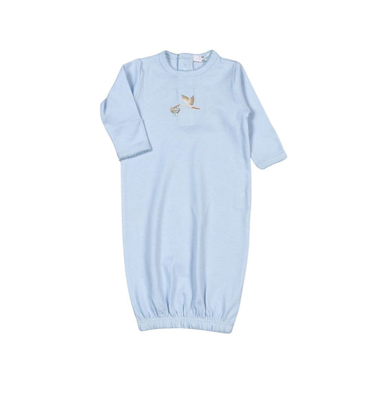 Blue Welcome Baby Hand Embroidered Gown