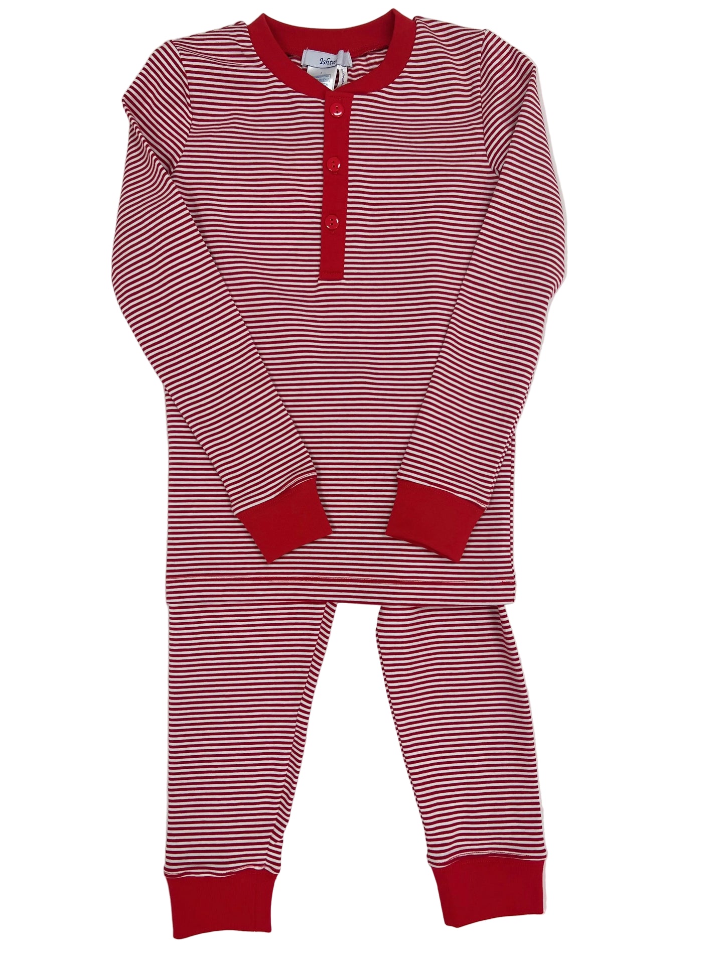 Red/White Stripe Boy's Pajama Set