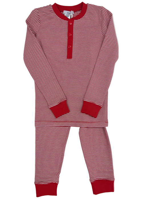 Red/White Stripe Boy's Pajama Set