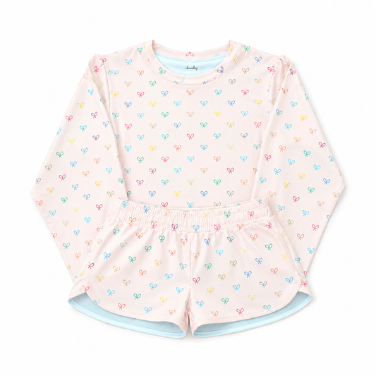 Multi Color Bow Short Set