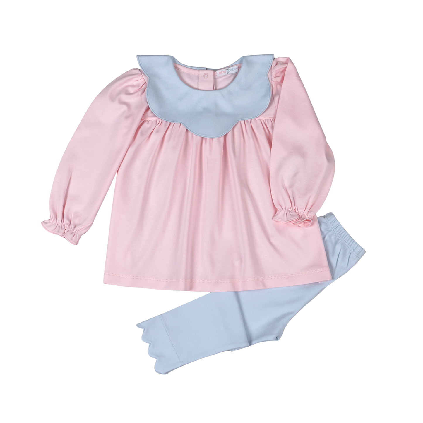 Emma Pink Pima Scallop Collar Pant Set