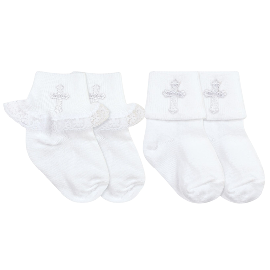 Jefferies Socks Smooth Toe Christening Turn Cuff Socks