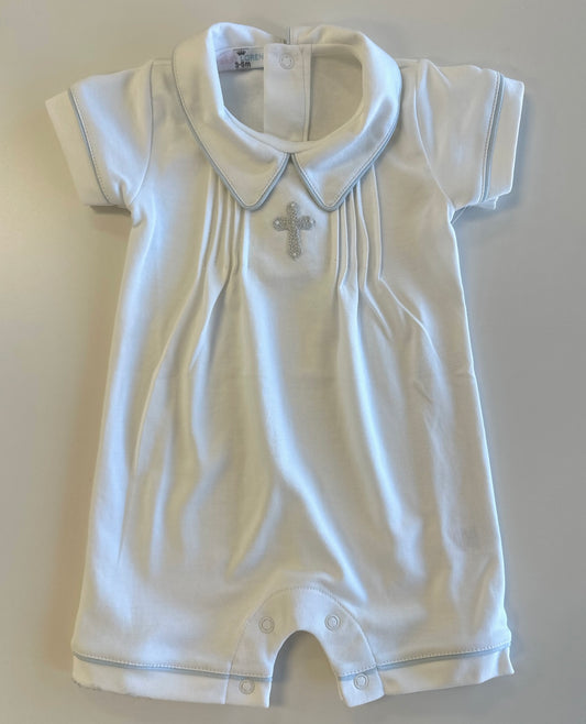 Holy Cross Hand Embroidery Pima Playsuit boy