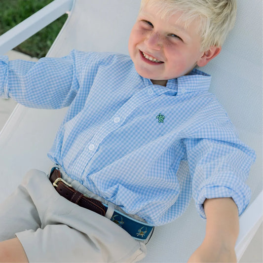 Button Down Shirt Lt Blue Check