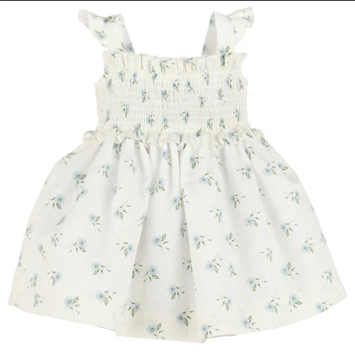 WaterColor Flora Smock Sundress Blue