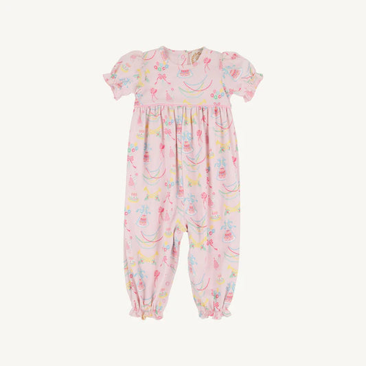Short Sleeve Britt Romper - Golden Birthday/Pier Party Pink