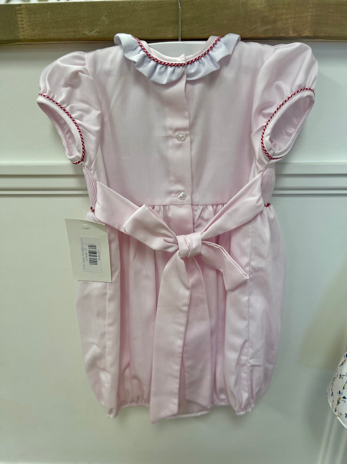 Pink Santa Smocked Bubble