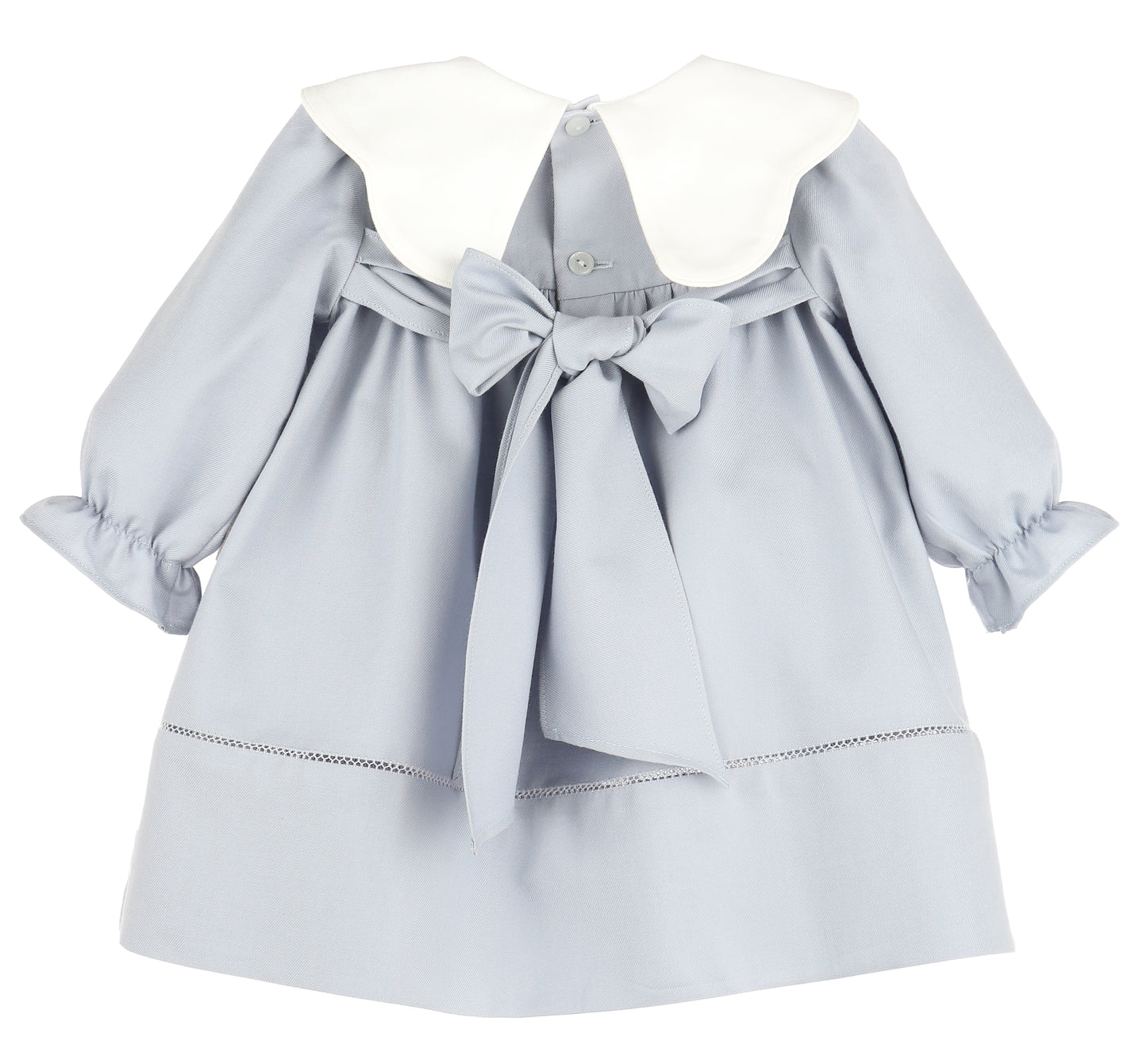 Frosty Twill Scallop Dress-Blue
