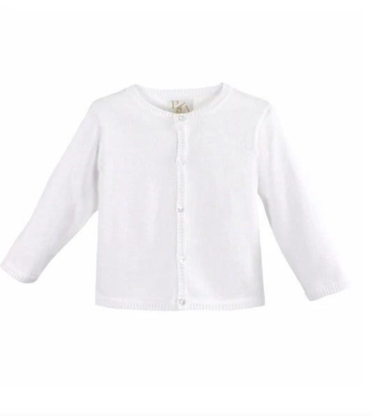 White Pearl Knit Cardigan Sweater