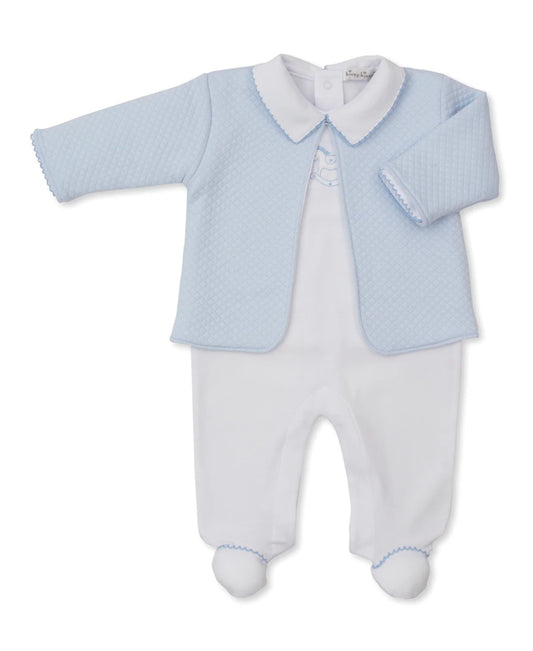 Riding Rockers White Footie & Jacquard Jacket Set