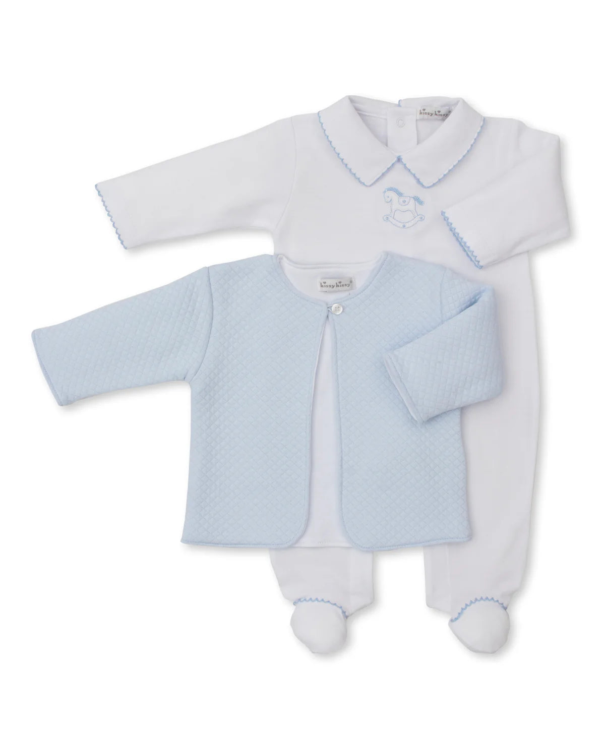 Riding Rockers White Footie & Jacquard Jacket Set