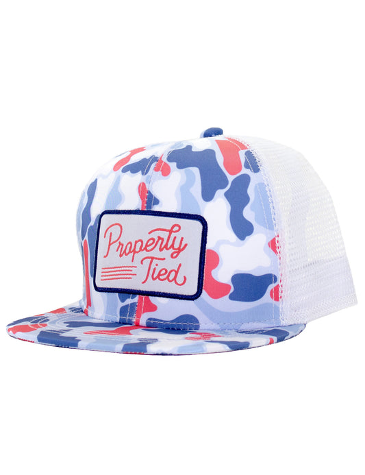 Boys Sportsman Trucker Hat Americana Camo