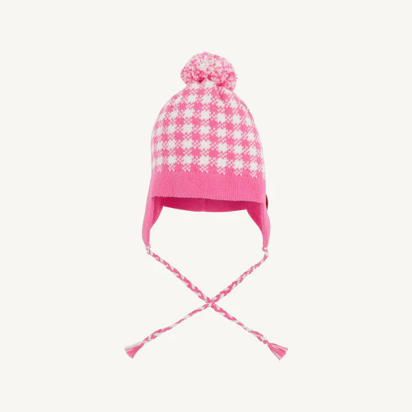 Hamptons Hot Pink/Palmetto Pearl Gingham Pom Pom Hat