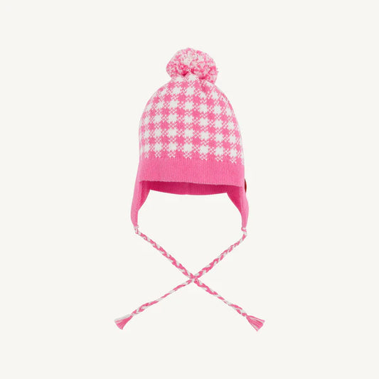 Hamptons Hot Pink/Palmetto Pearl Gingham Pom Pom Hat