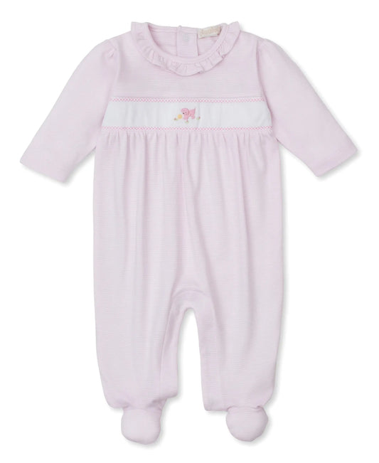 Pink Puppy Footie w/ Hand Emb