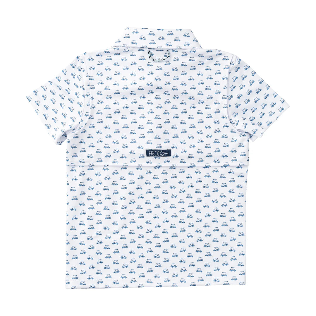 Boys' Short Sleeve Pro Performance Polo - Golf Cart Print