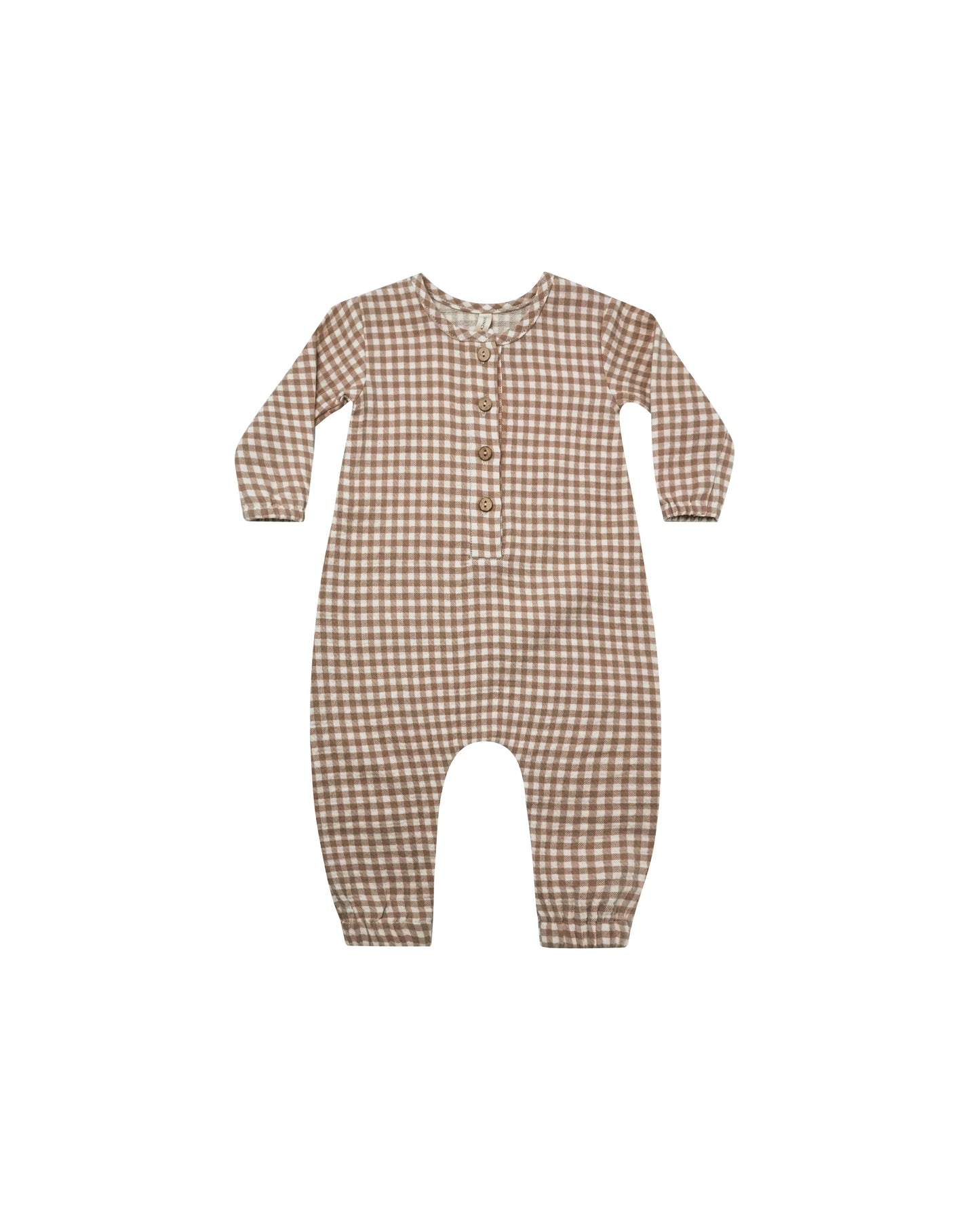 Quincy Mae-Woven Jumpsuit-Cocoa Gingham