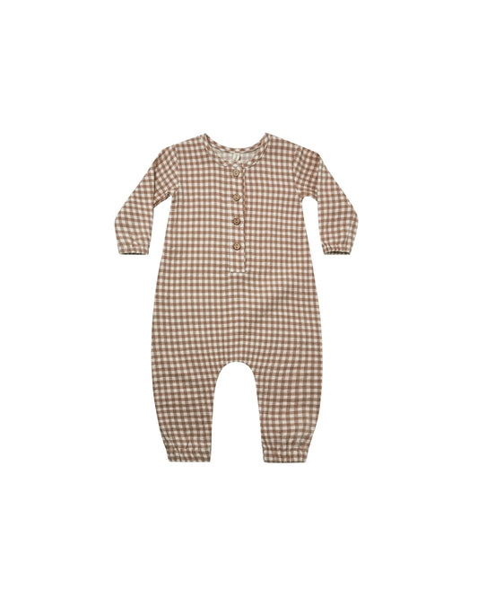 Quincy Mae-Woven Jumpsuit-Cocoa Gingham