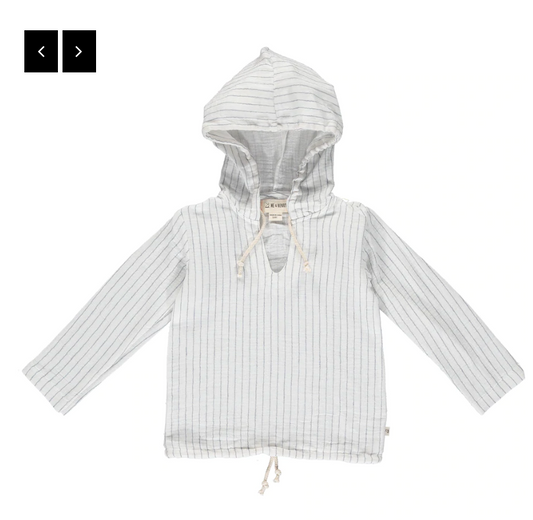 White Gauze Hooded Top