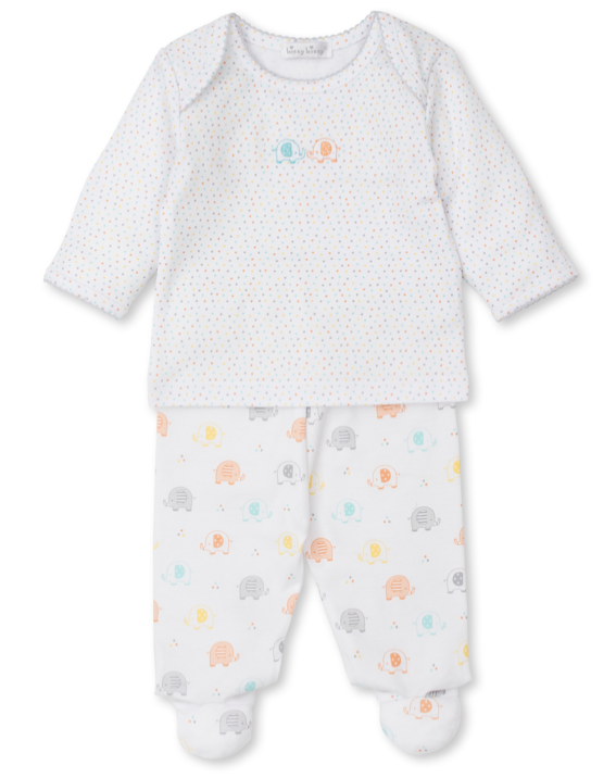 Multi Bitty Dot Footed Pant Set Mix