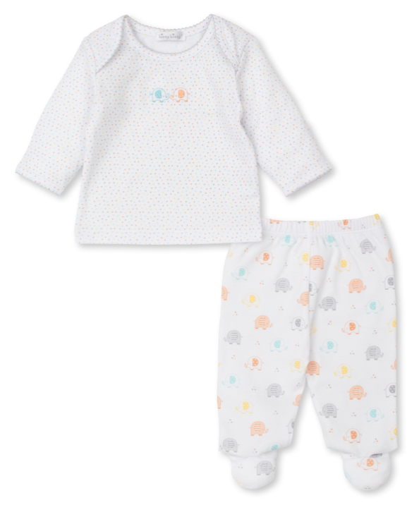 Multi Bitty Dot Footed Pant Set Mix