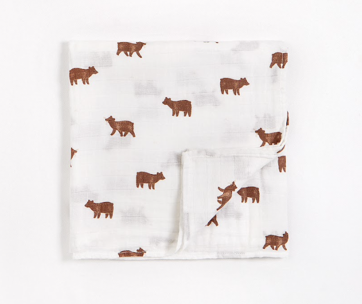 Off White Baby Swaddle Blanket Woven