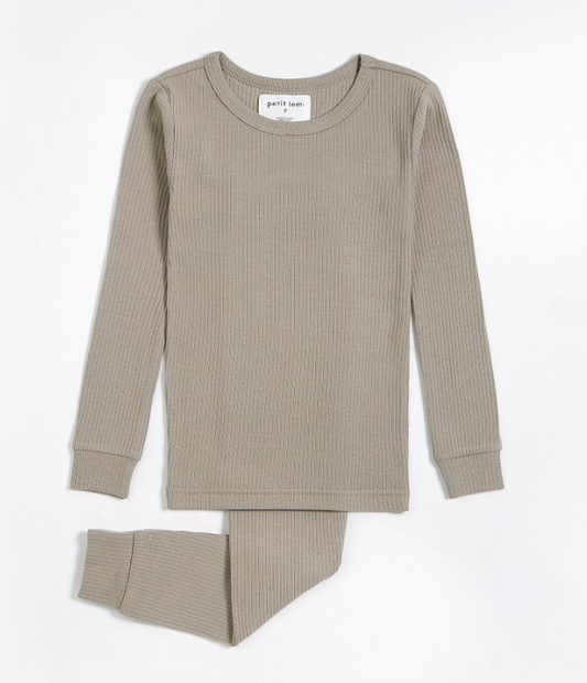 Green Unisex 2Pc Pj Set: L/S Top+Pant Knit