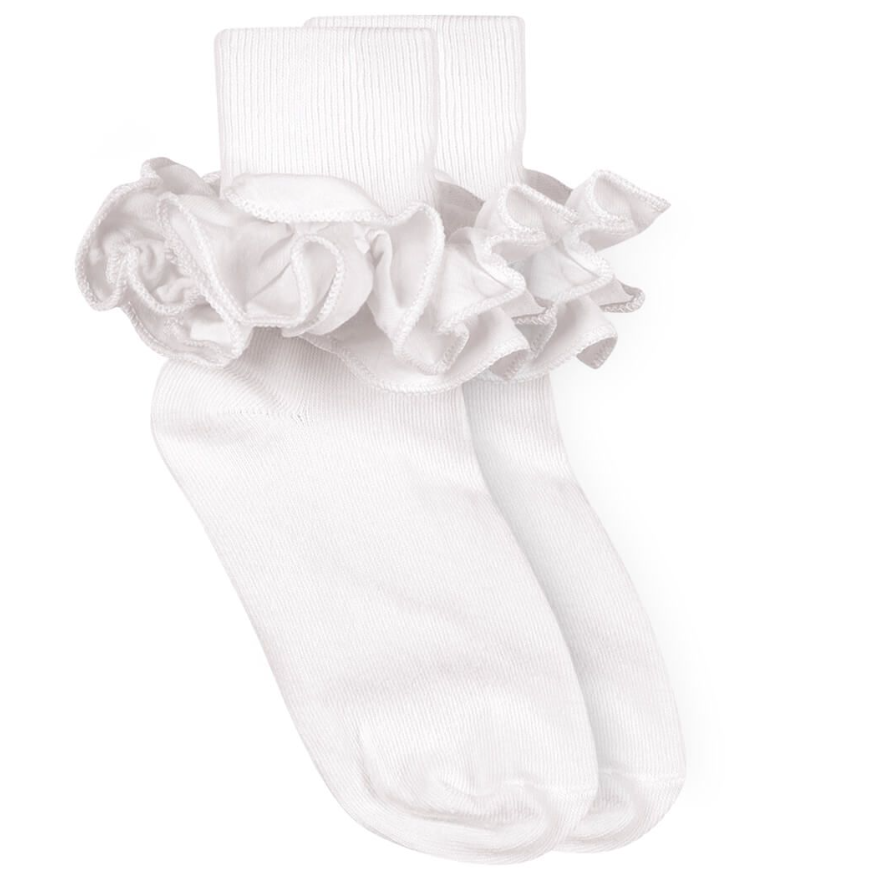 Misty Ruffle Lace Turn Cuff Socks