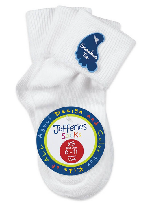 Jefferies Socks Smooth Toe Turn Cuff with Tatting Socks