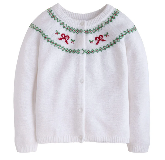 Holiday Bow Fair Isle Cardigan