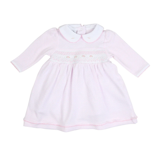 Delaney and Dillon Smocked Collared L/S Dress