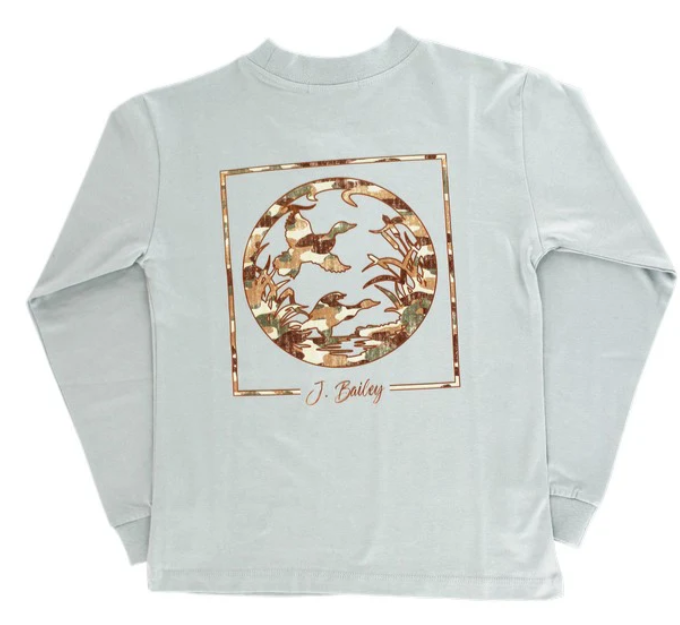 L/S Logo Tee-Duck/Sage