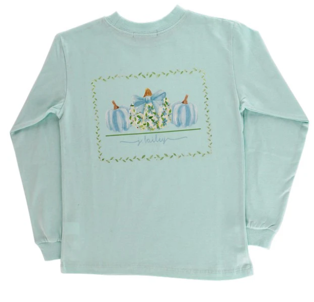 LS Girls Logo Tee Blue Pumpkin/Seagrass