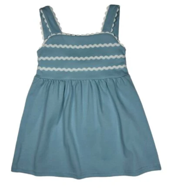 Reese Ric Rac Dress- Blue