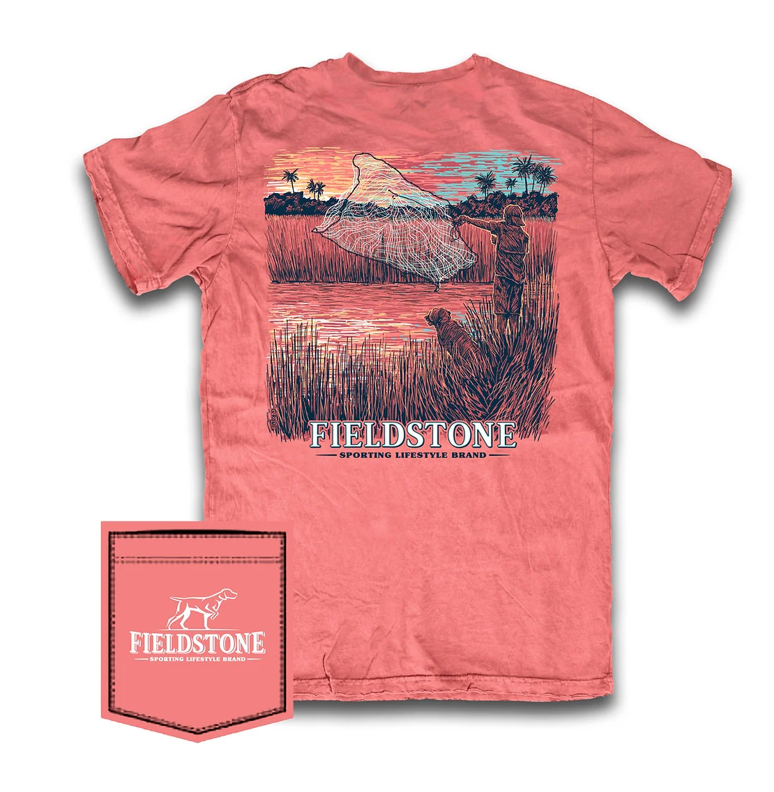 Pink Casting Net Tee