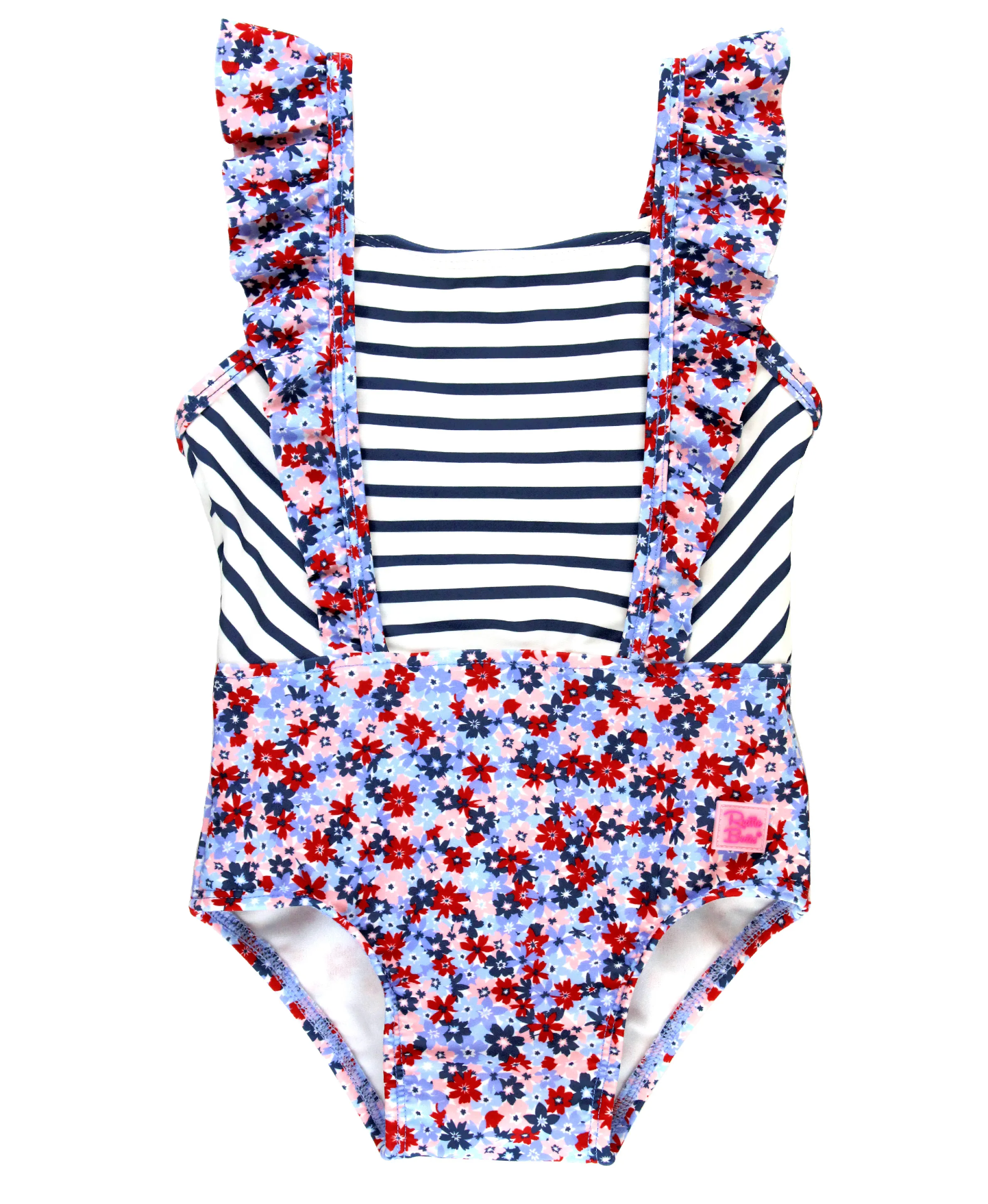 Red, White, and Bloom Pinafore One Piece