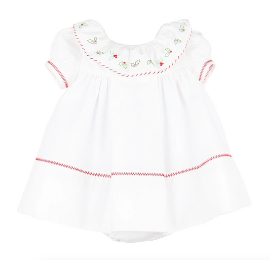 Merrymaker Ruffle Dress-White