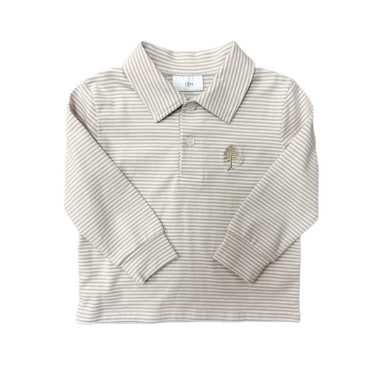 Bird Dogs of the South Khaki Stripe Polo