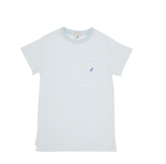 Carter Crewneck - Buckhead Blue Stripe with Park City Periwinkle Stork