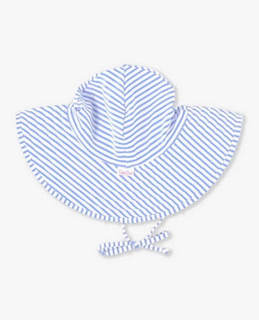 Blue Seersucker Swim Hat