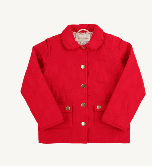 Kendall Quilted Coat in RIchmond Red Bows