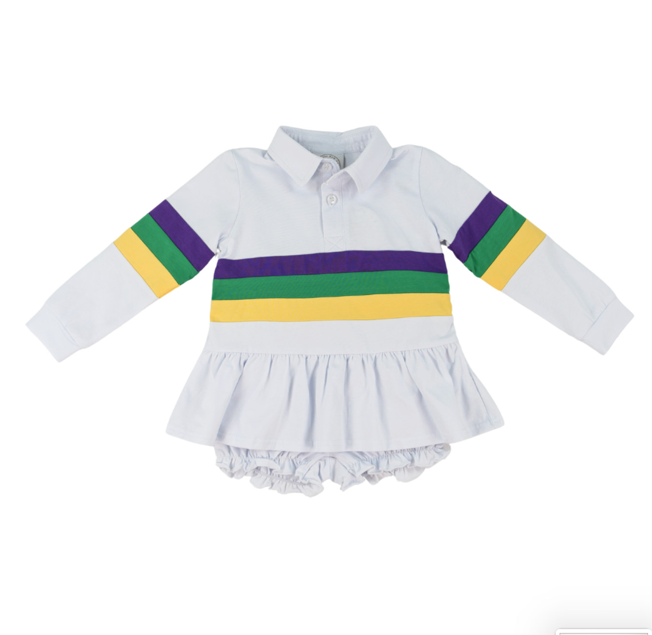 Mardi Gras Rugby Girls Bubble Short Set